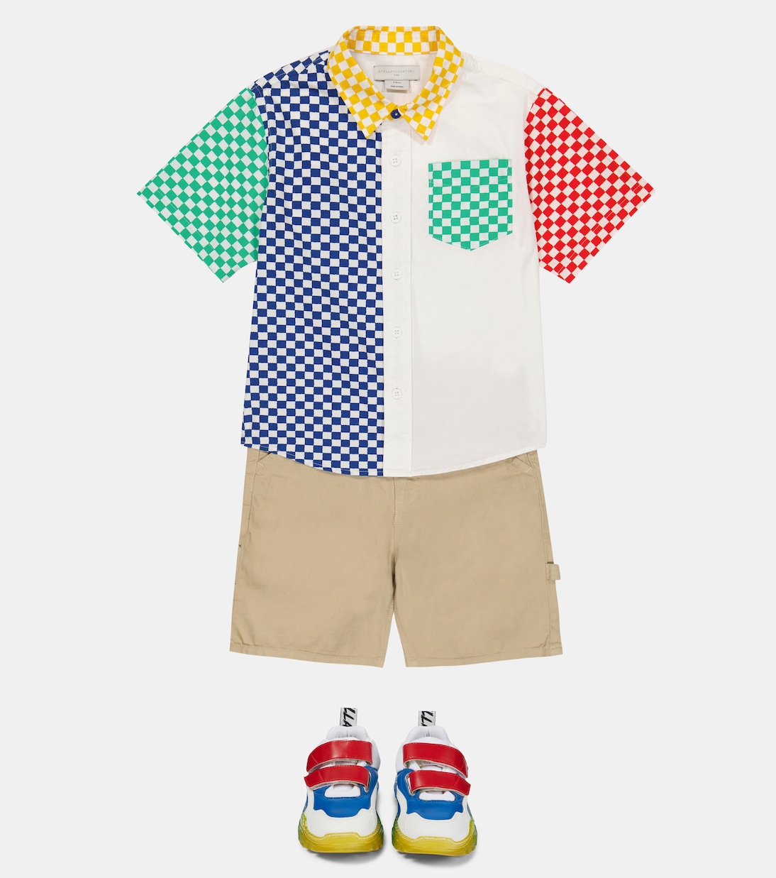 Camisa de algodón con bloques de color | Stella McCartney Kids