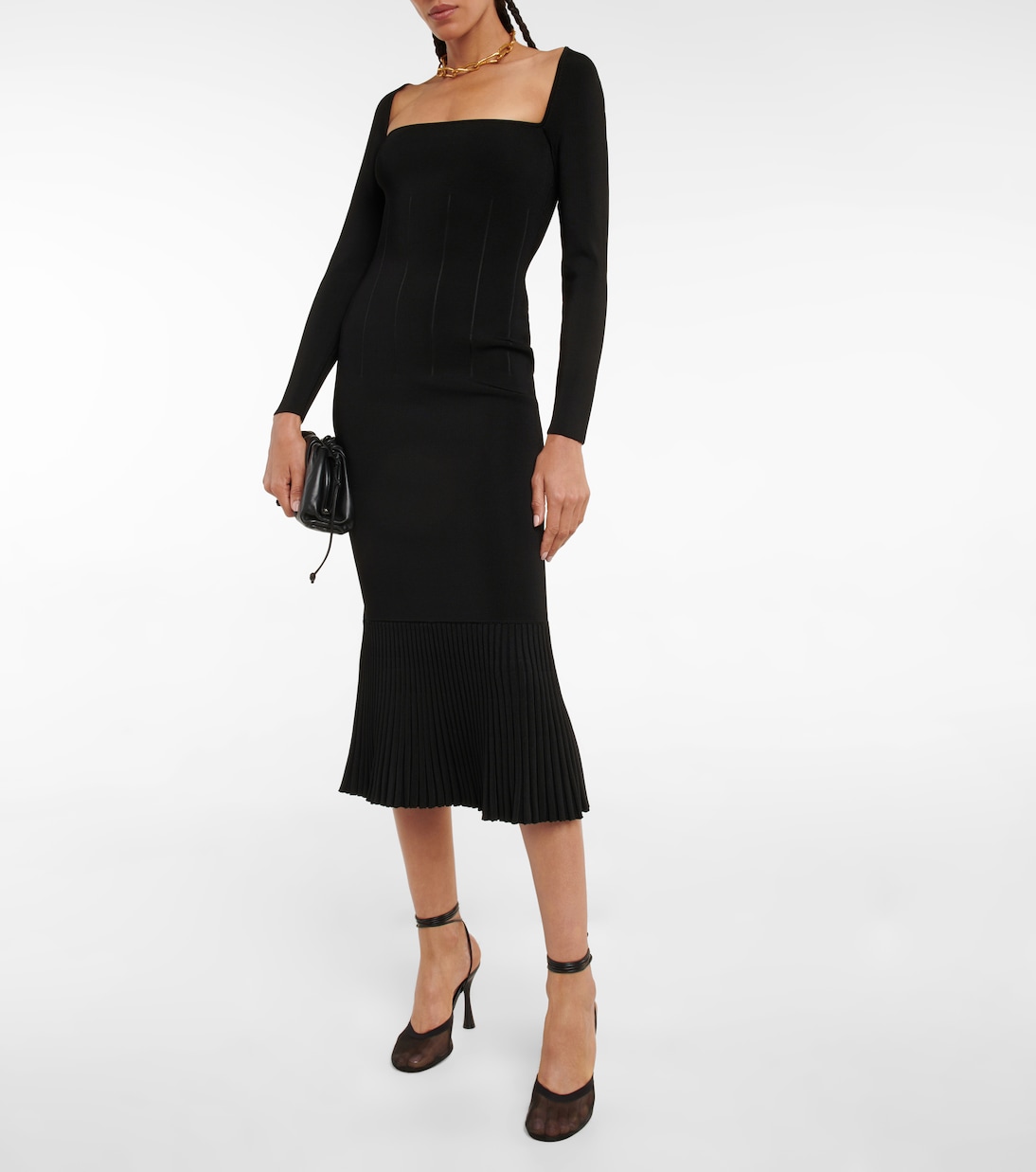 Atalanta ribbed-knit midi dress | Galvan