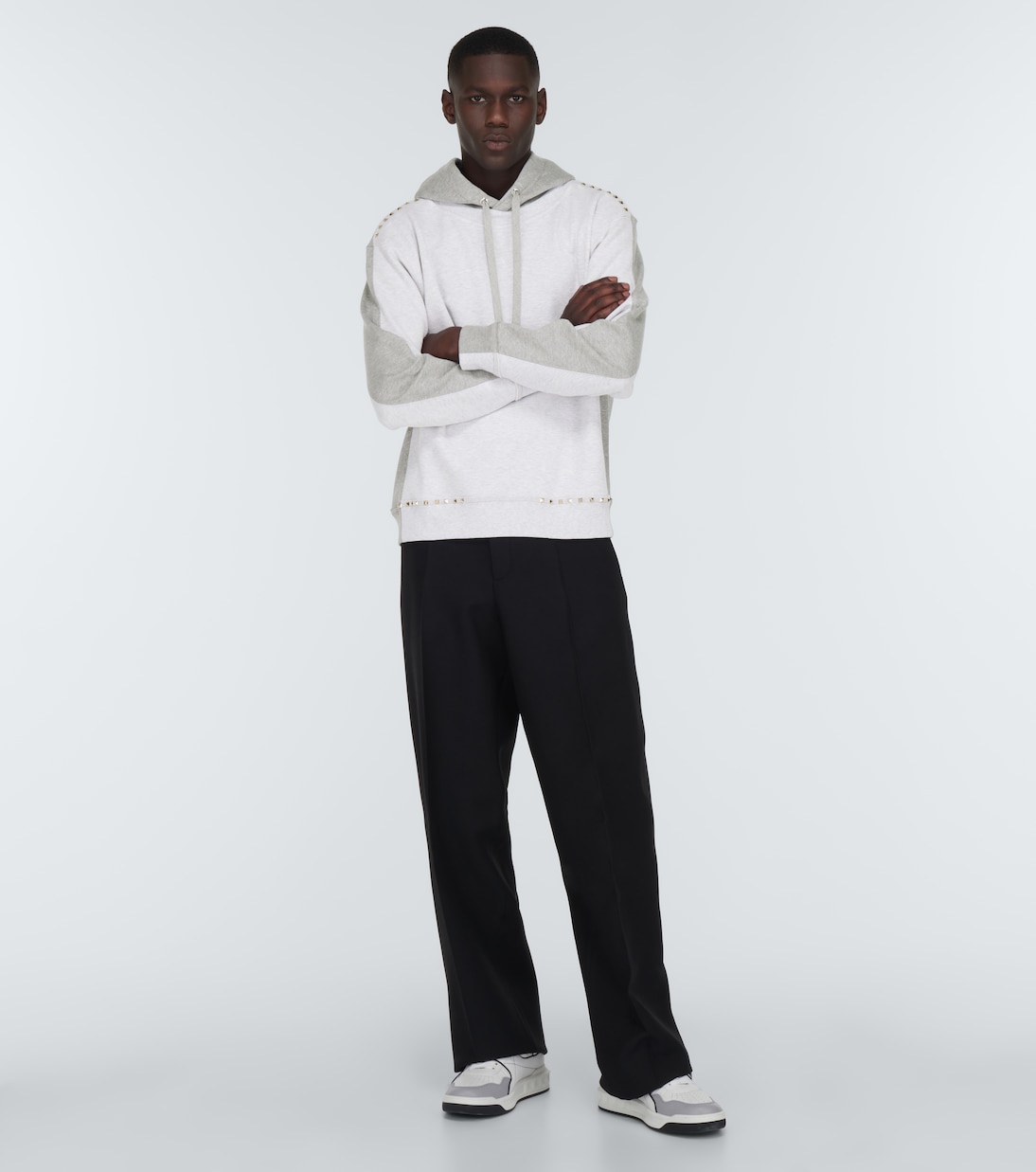 Rockstud cotton jersey hoodie | Valentino
