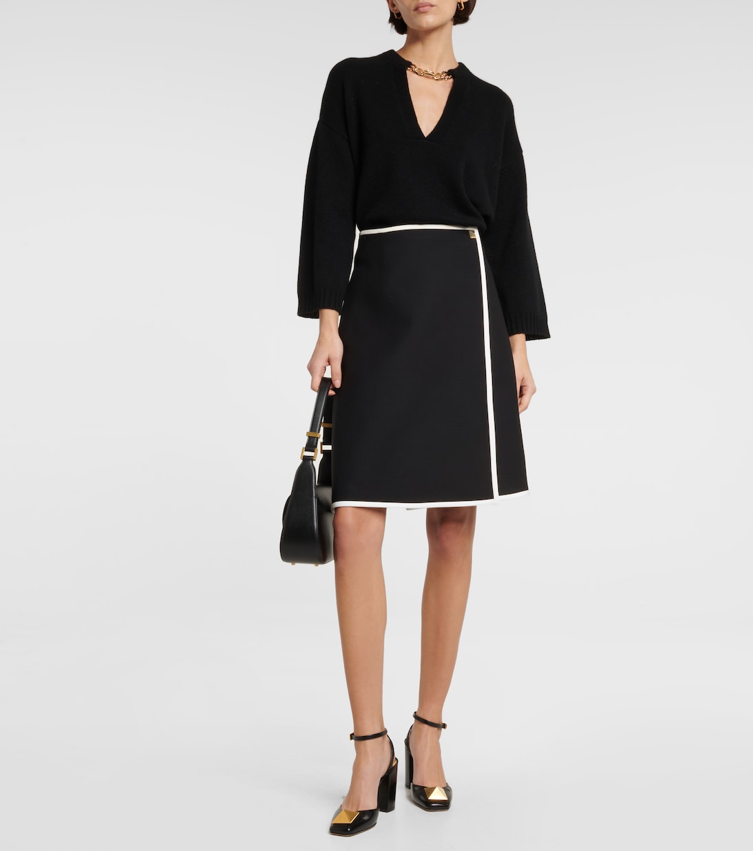 Roman Stud wool and silk miniskirt | Valentino