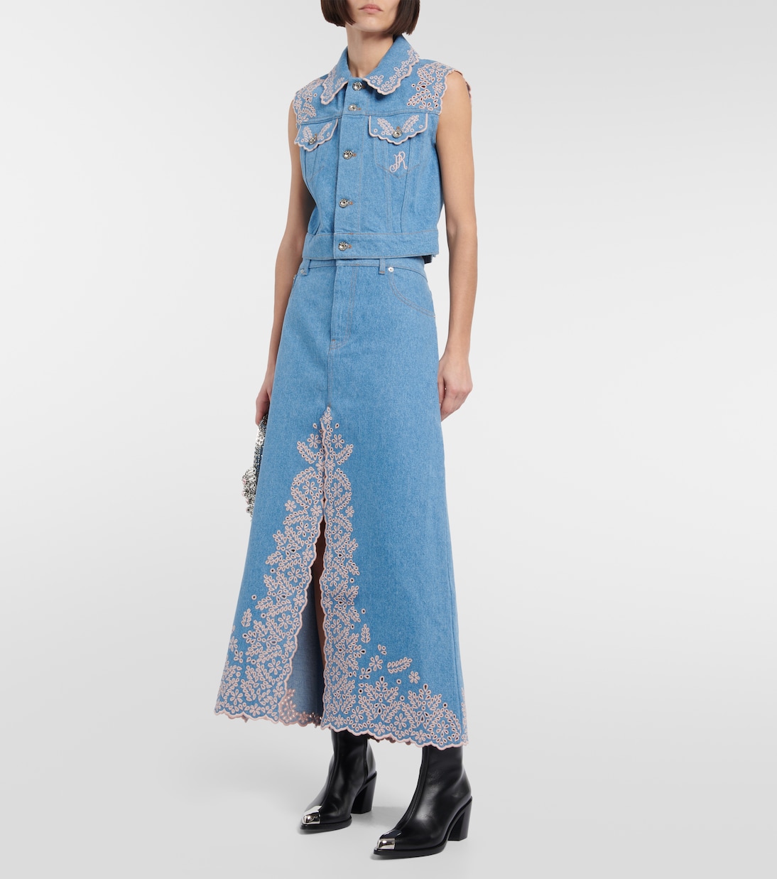 Embroidered denim vest | Rabanne