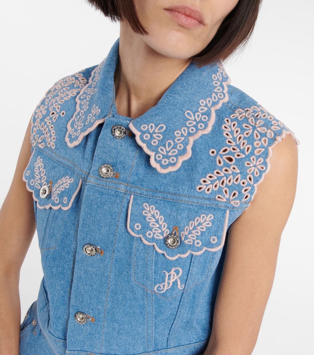 Embroidered denim vest | Rabanne