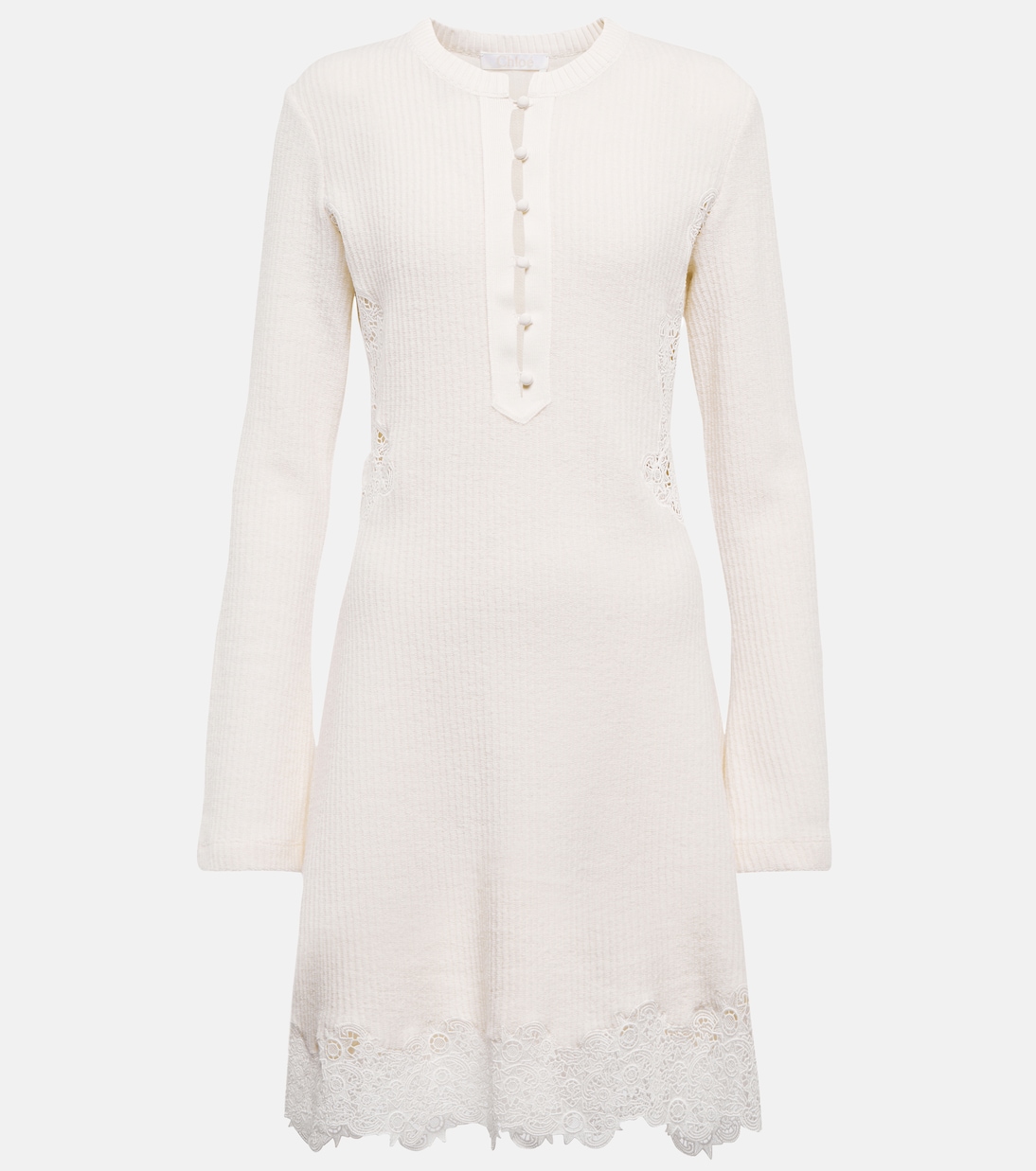 Miniabito in maglia di lana a coste | Chloé