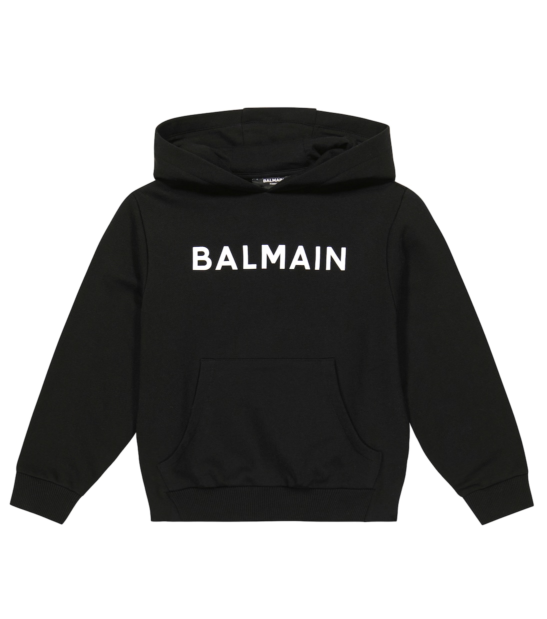 Felpa in cotone con cappuccio e logo | Balmain Kids