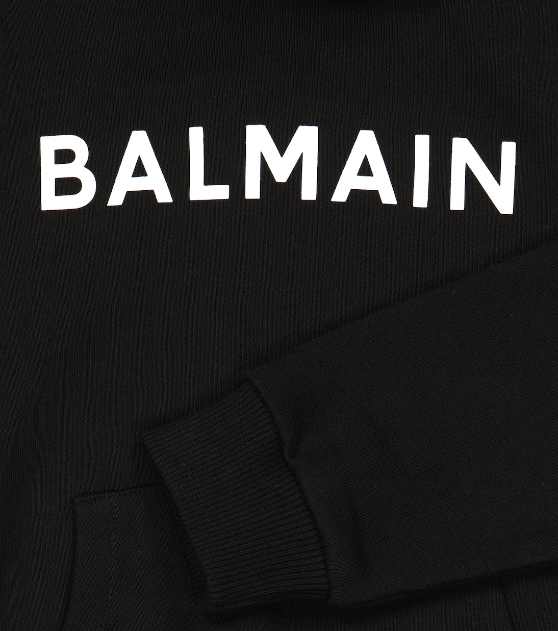 Felpa in cotone con cappuccio e logo | Balmain Kids