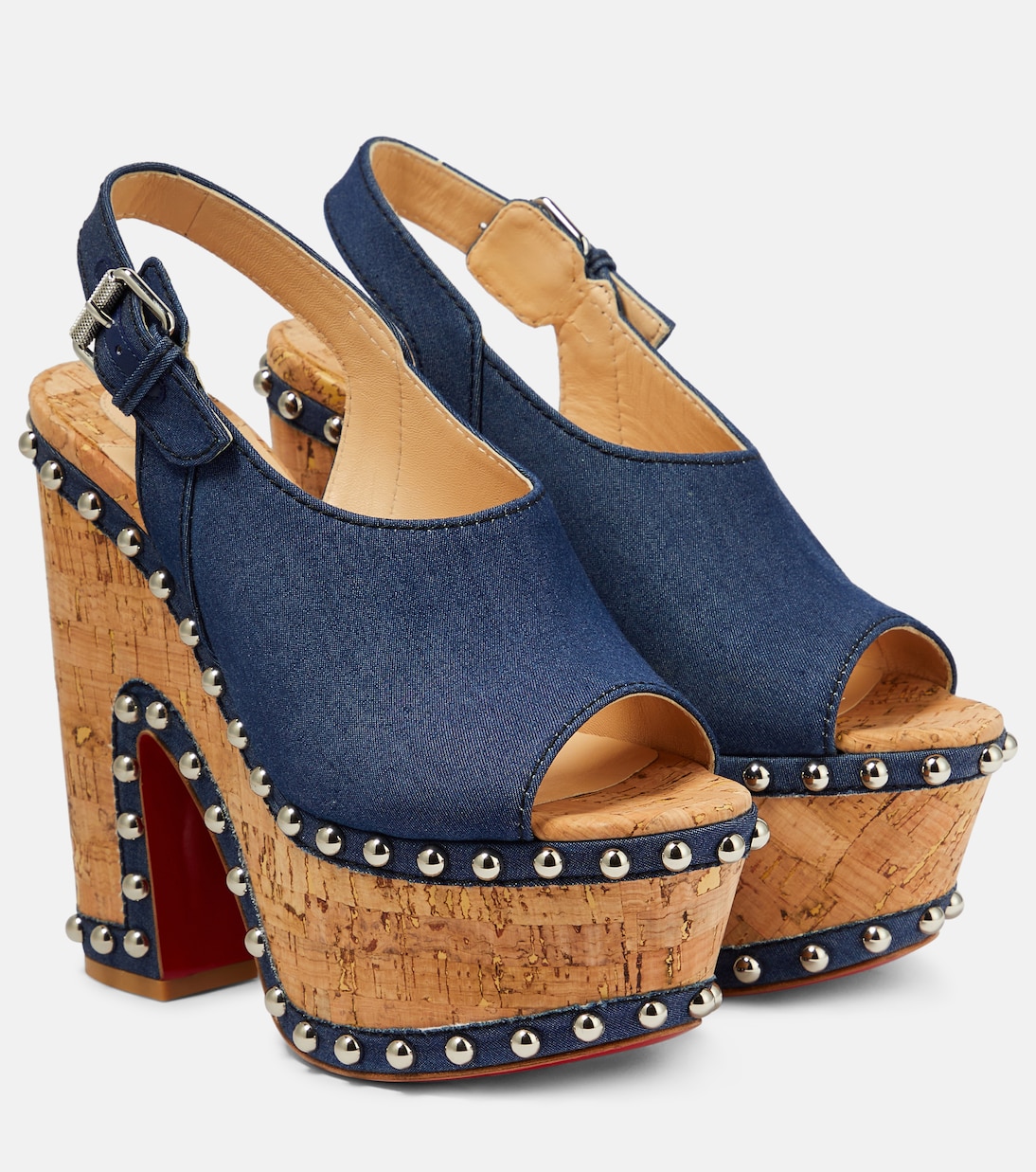 Super Joan denim platform sandals | Christian Louboutin