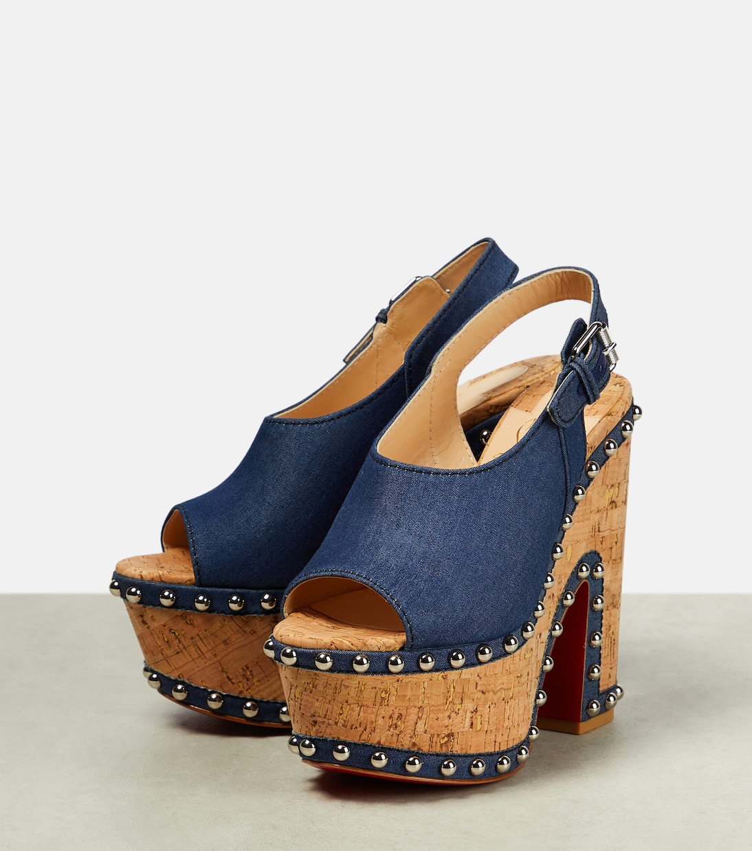Super Joan denim platform sandals | Christian Louboutin