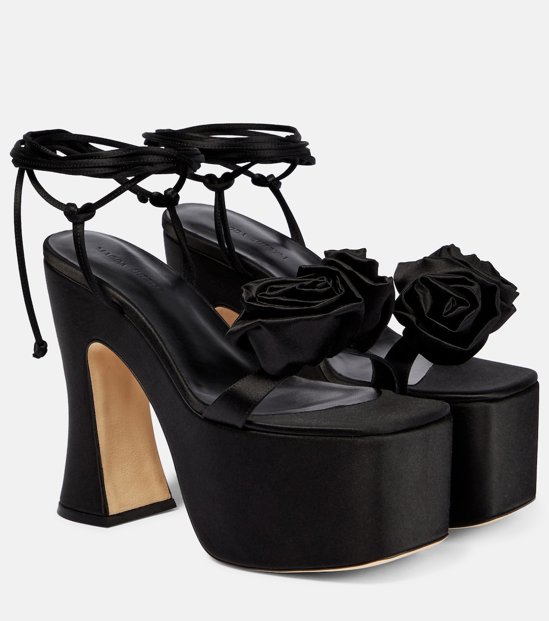 Appliqué satin platform sandals | Magda Butrym