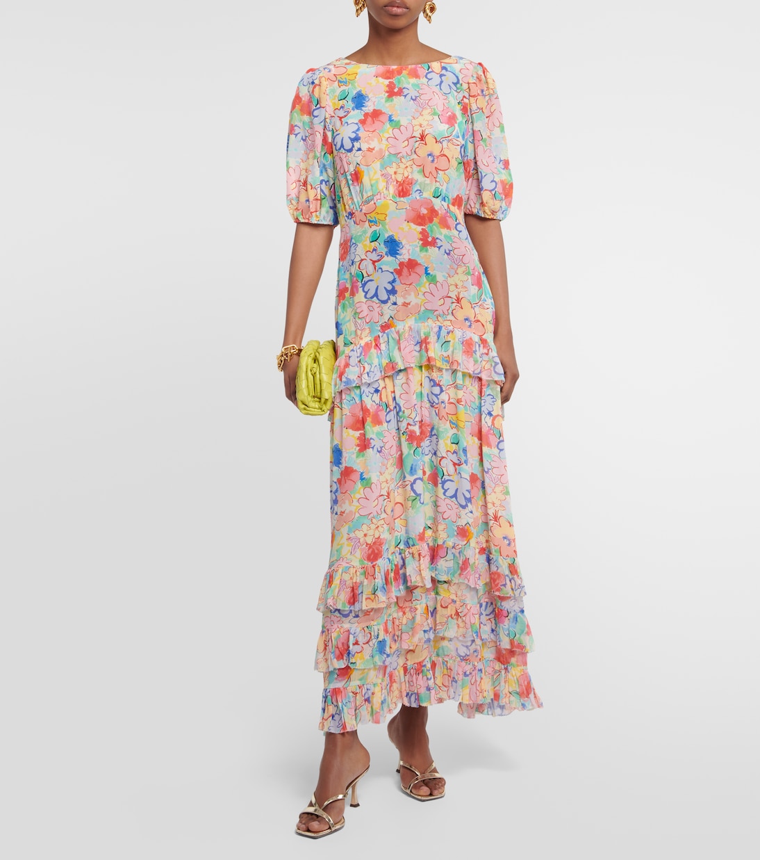 Vestido largo Shireen floral | Rixo