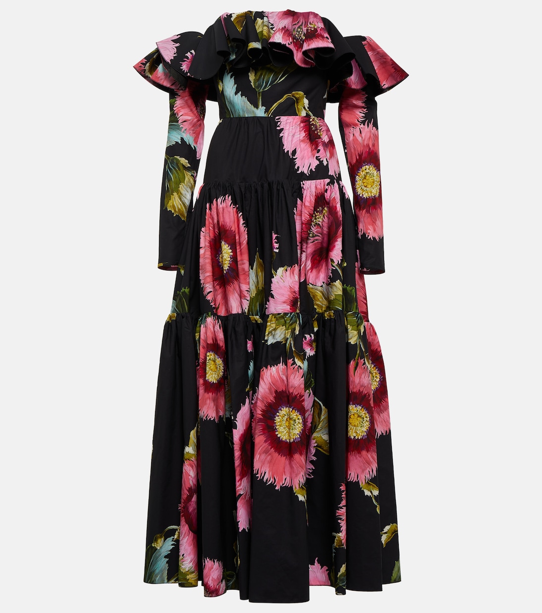 Abito lungo in cotone con stampa | Giambattista Valli