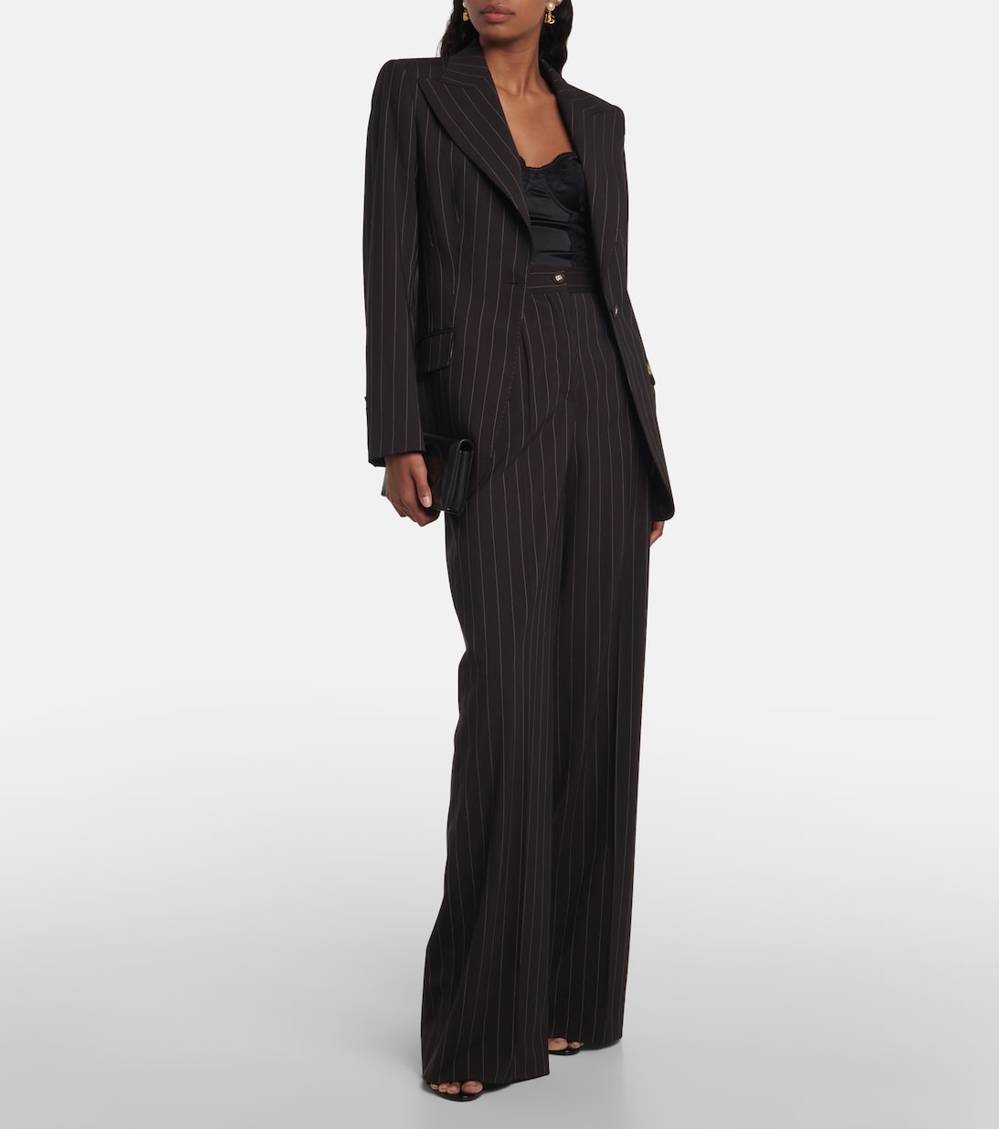 Weite High-Rise-Hose aus Wolle | Dolce&Gabbana