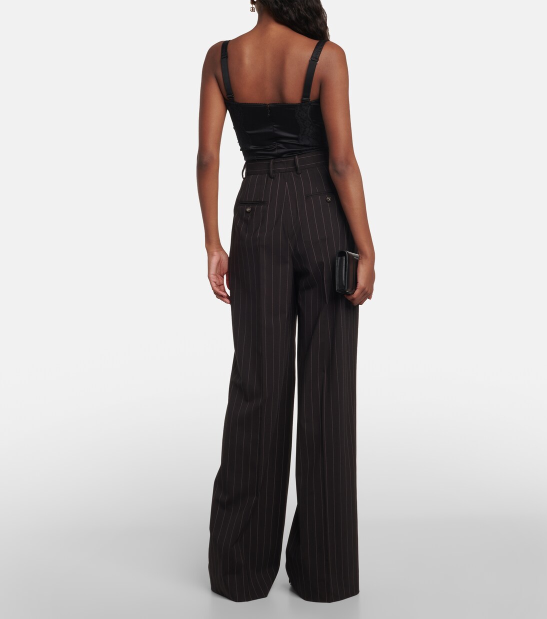 Weite High-Rise-Hose aus Wolle | Dolce&Gabbana