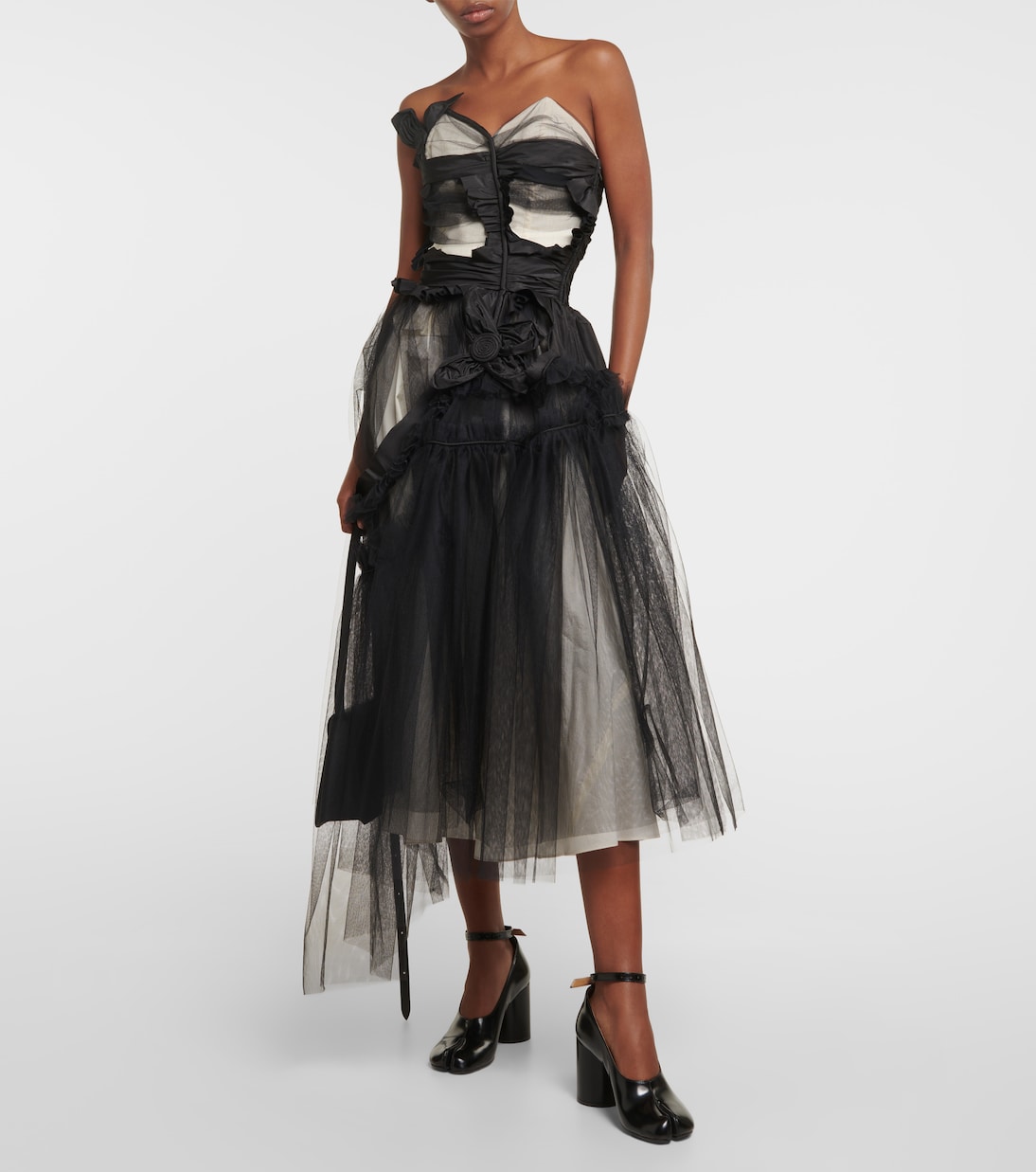 Abito midi in seta e tulle | Maison Margiela