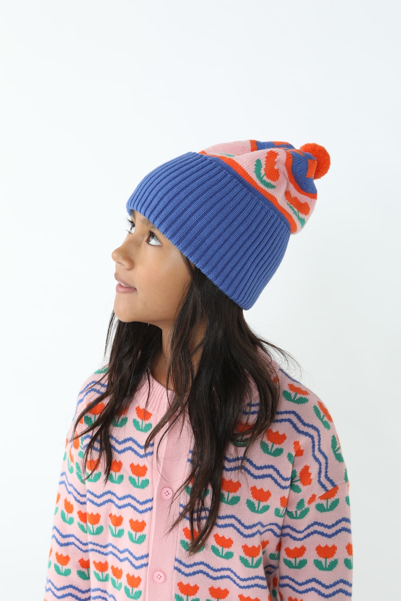 Flowers cotton and wool beanie | Tinycottons
