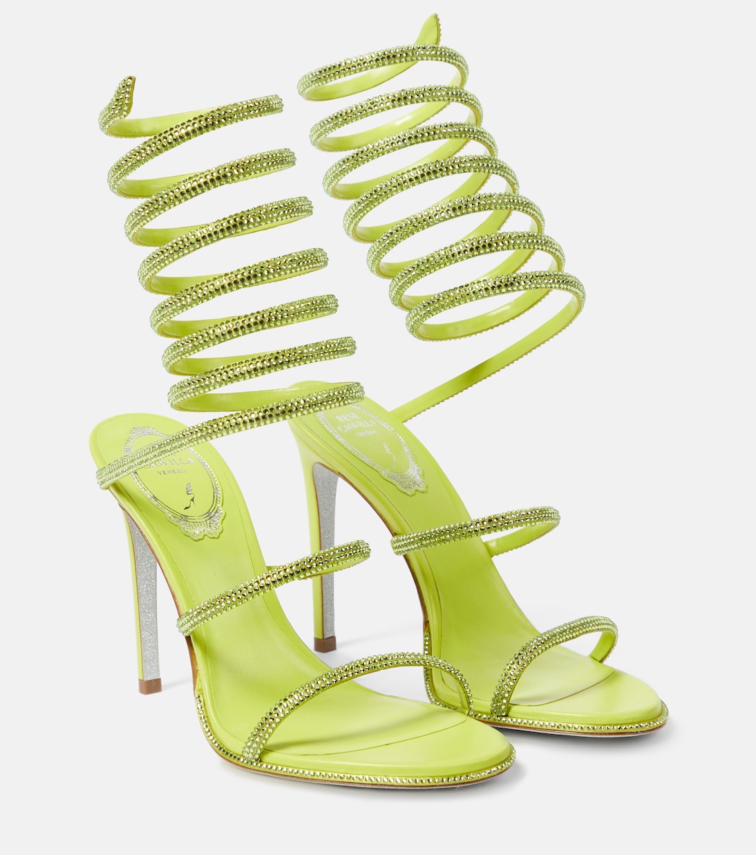 Sandalen Cleo aus Satin mit Kristallen | Rene Caovilla