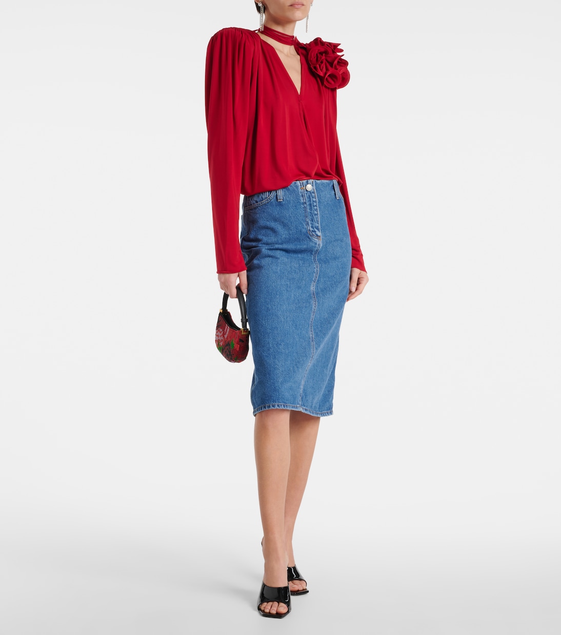 Falda midi de denim | Magda Butrym