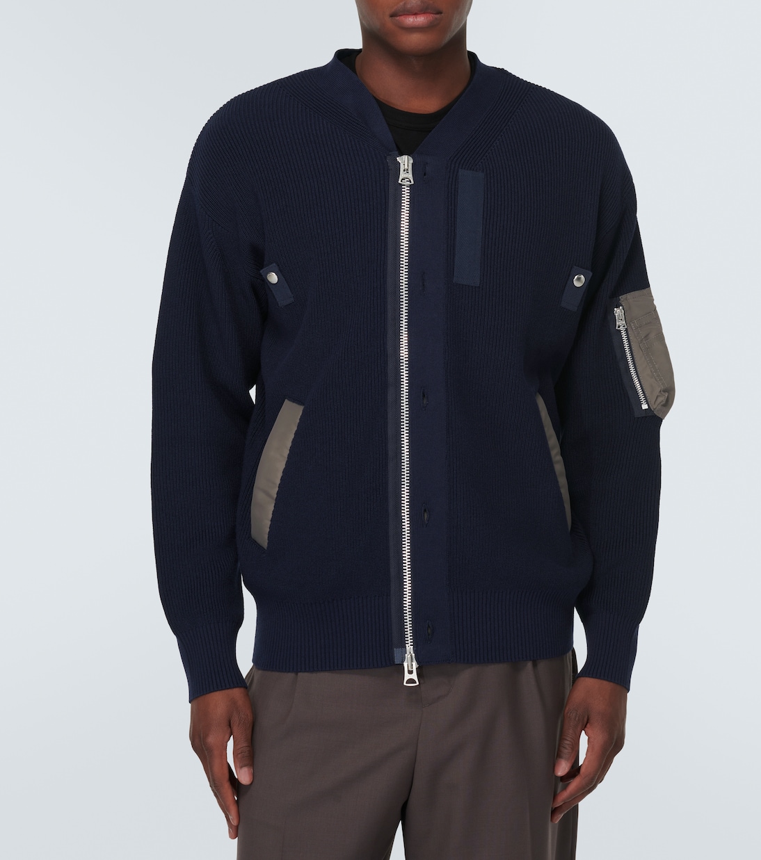 Cárdigan de mezcla de algodón con sarga | Sacai