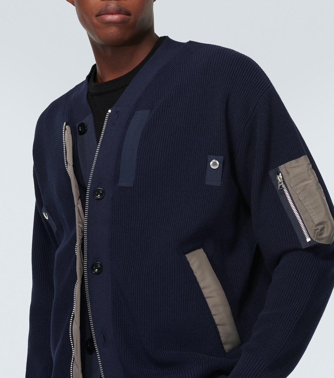 Cárdigan de mezcla de algodón con sarga | Sacai