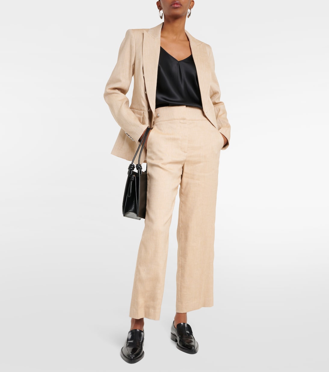 Aubrie linen-blend cropped pants | Veronica Beard