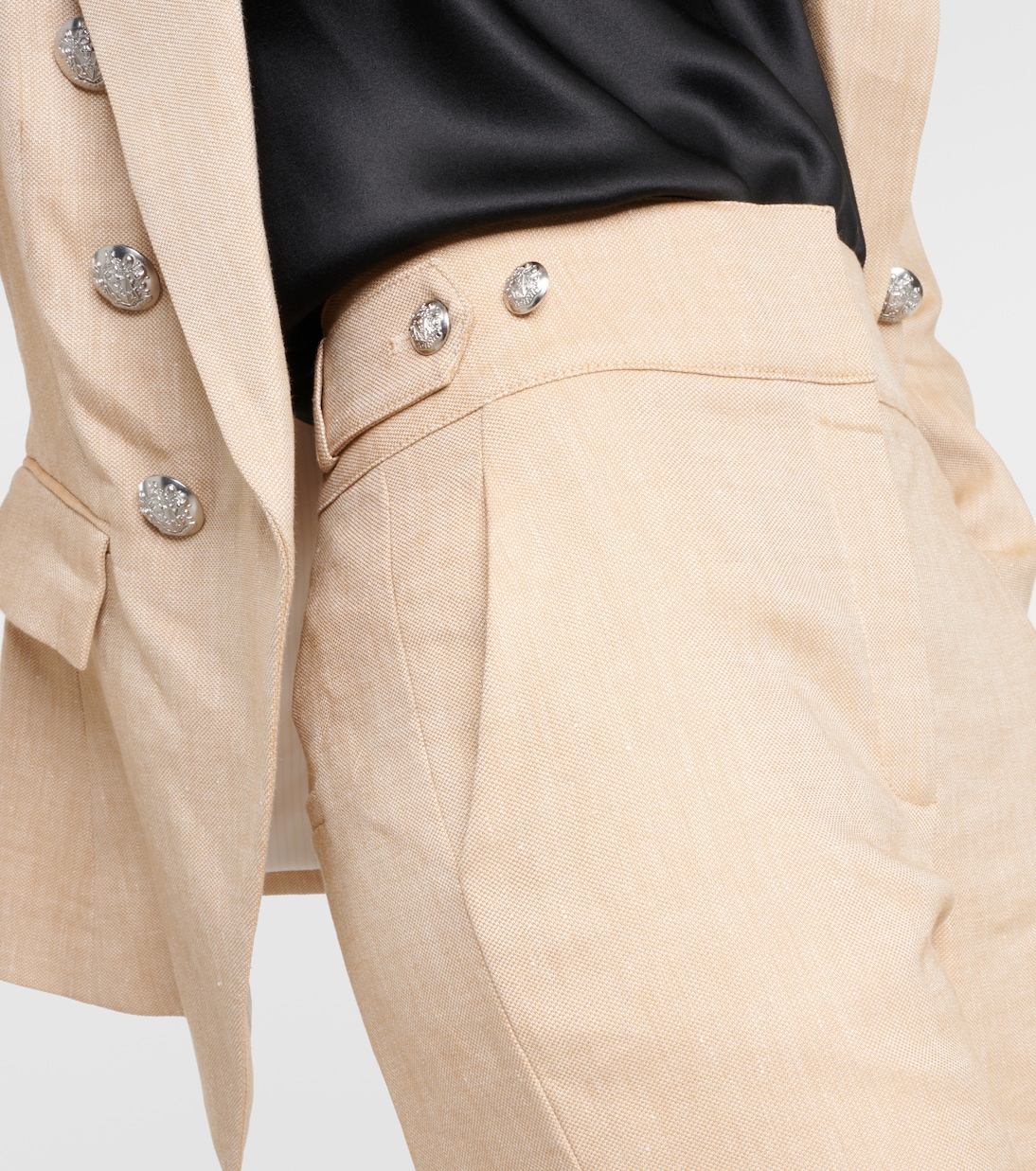 Aubrie linen-blend cropped pants | Veronica Beard