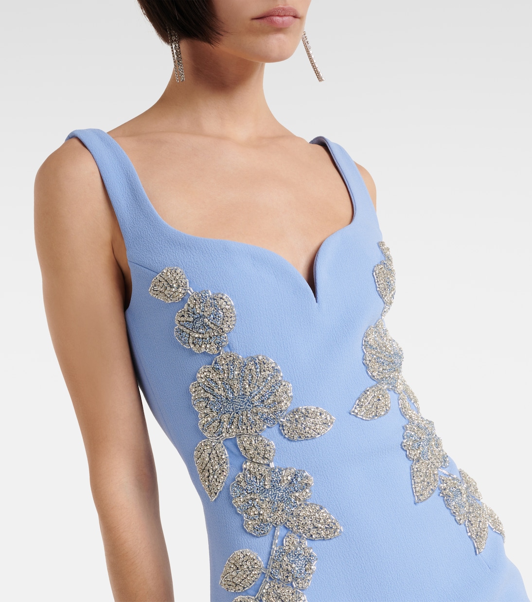 Vestido corto Juliana de crepé adornado | Rebecca Vallance