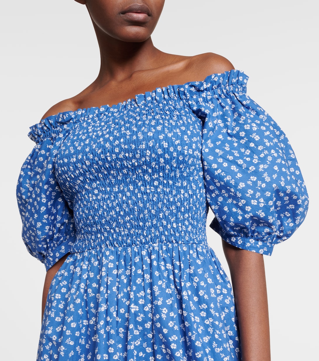 Floral cotton maxi dress in blue Polo Ralph Lauren Mytheresa