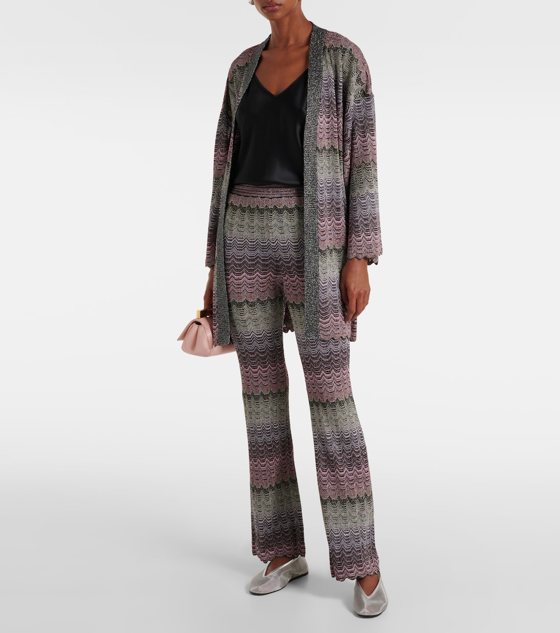 Cardigan in maglia lamé a zig-zag | Missoni