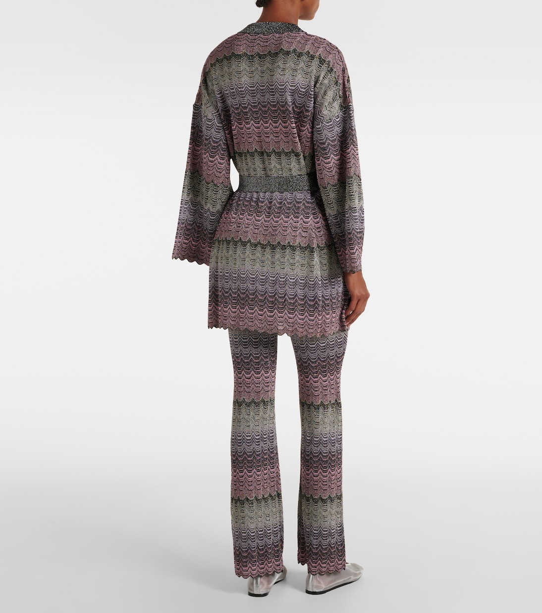Cardigan in maglia lamé a zig-zag | Missoni