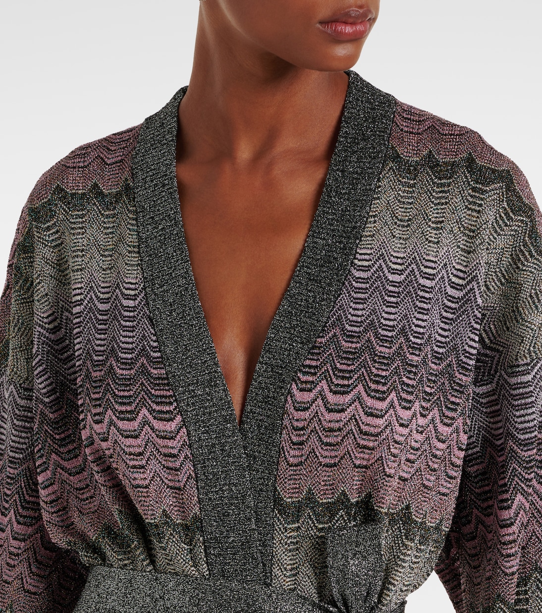 Cardigan in maglia lamé a zig-zag | Missoni
