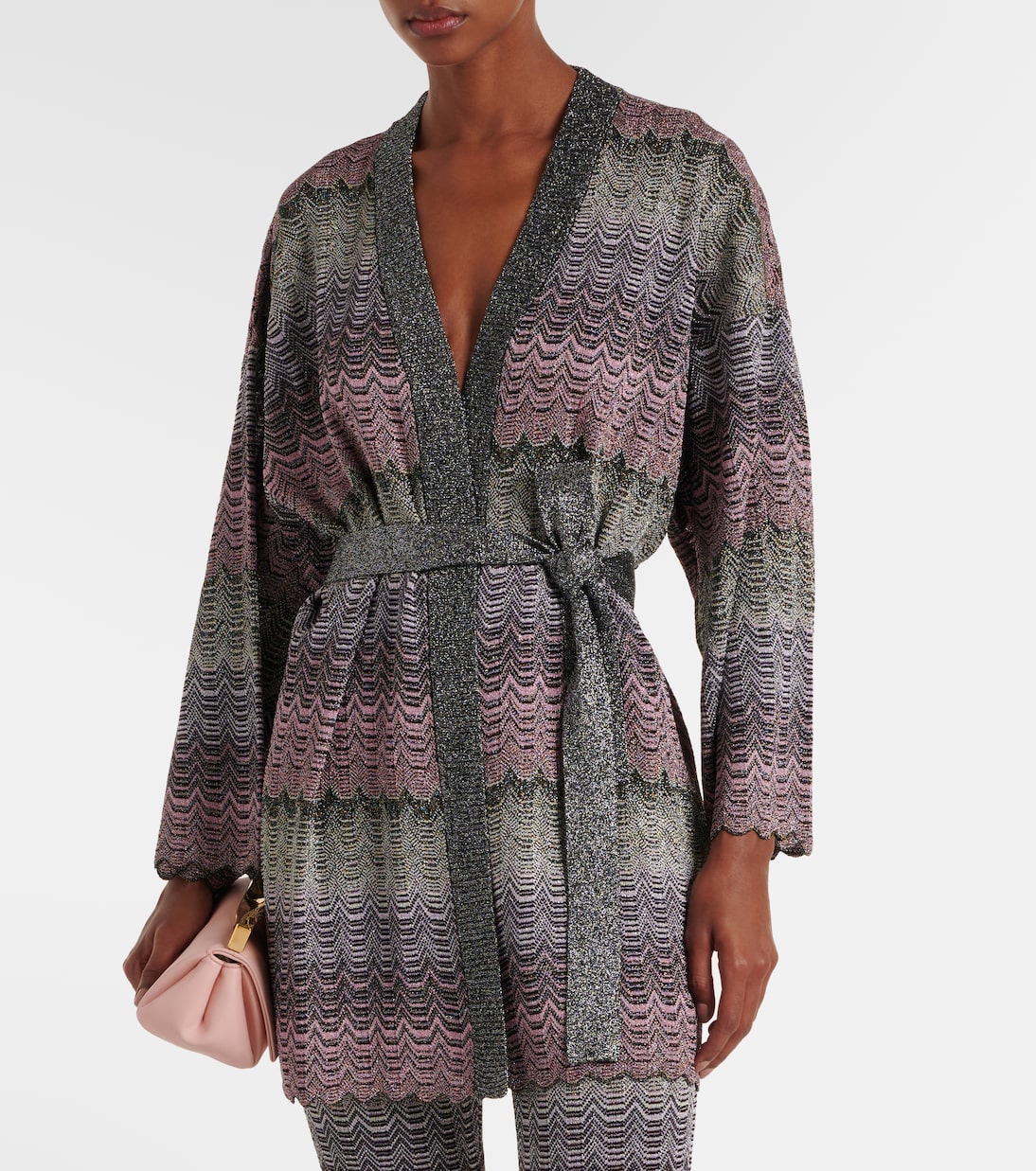 Cardigan in maglia lamé a zig-zag | Missoni