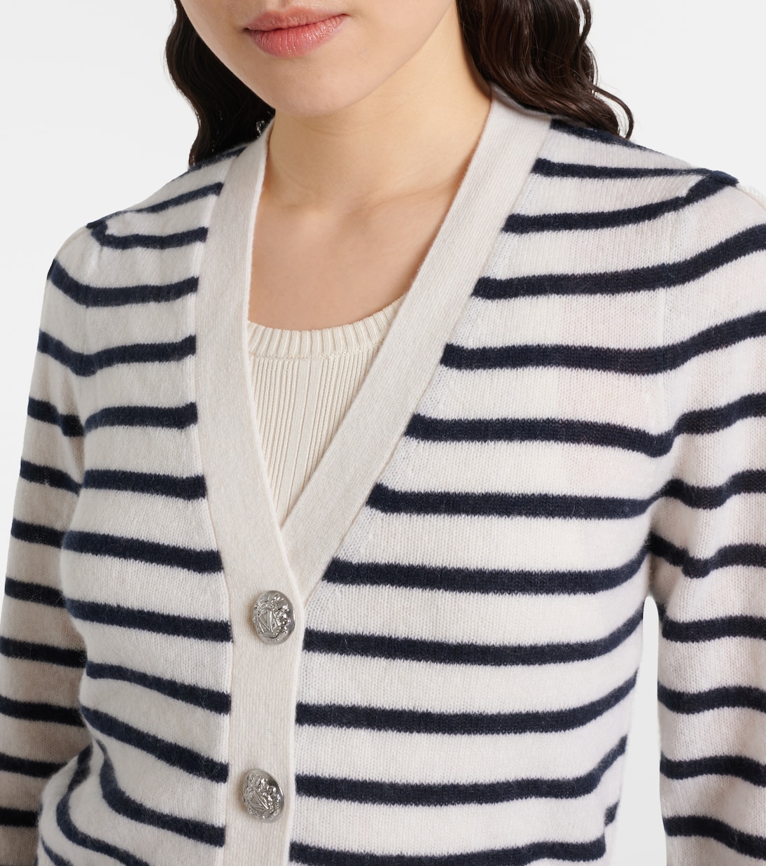 Cardigan Solene in cashmere a righe | Veronica Beard