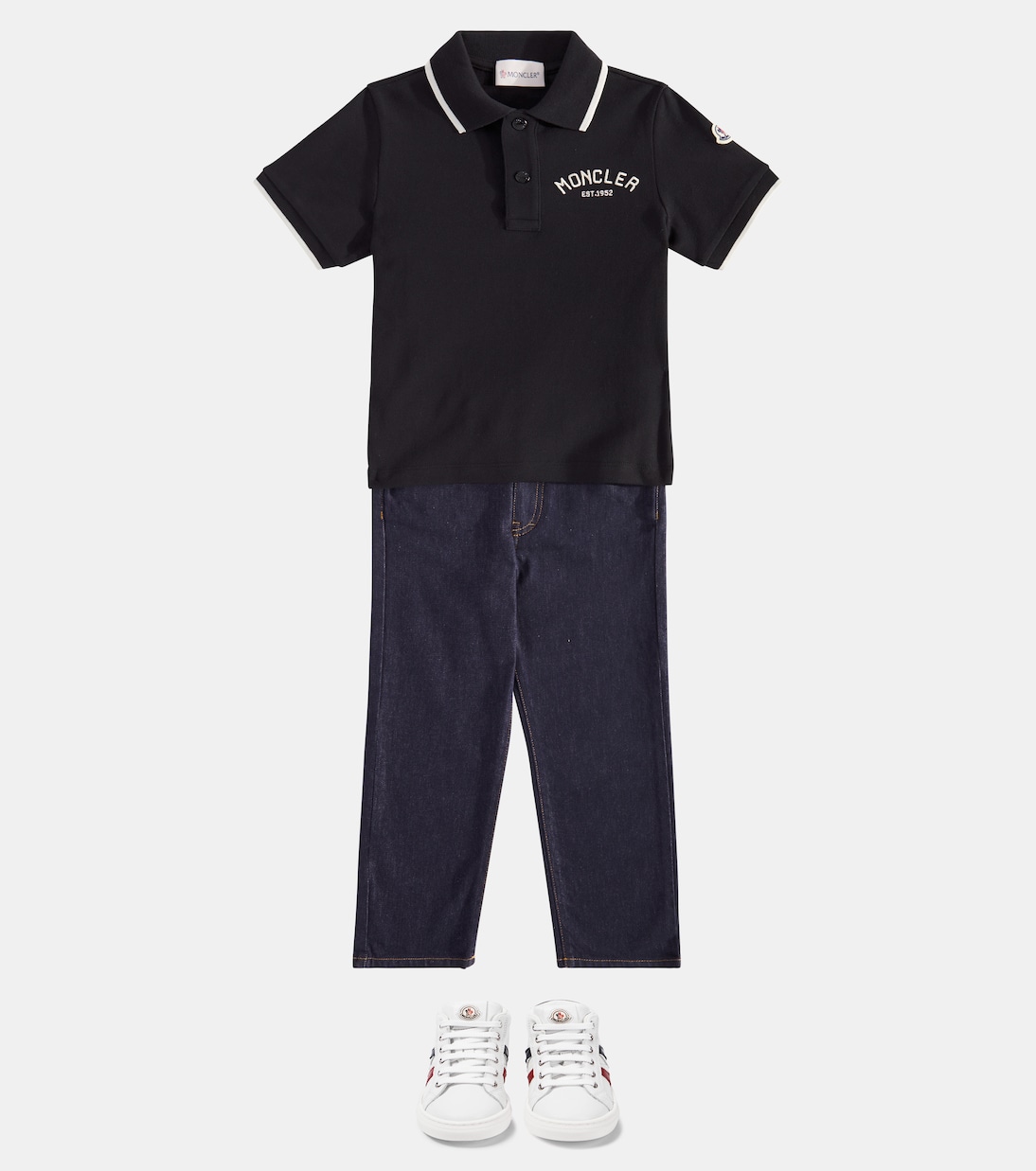 Polo in piqué di cotone con logo | Moncler Enfant