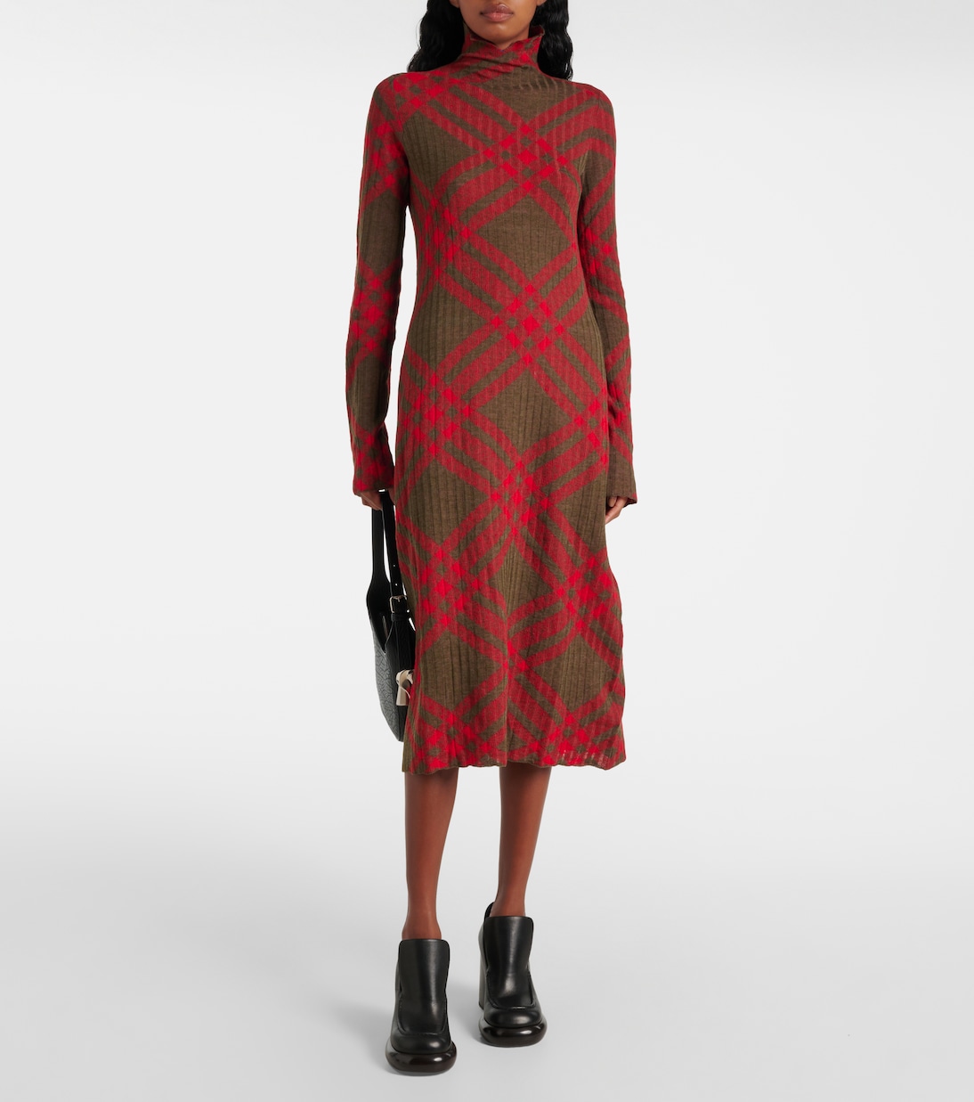Abito midi Burberry Check in maglia | Burberry