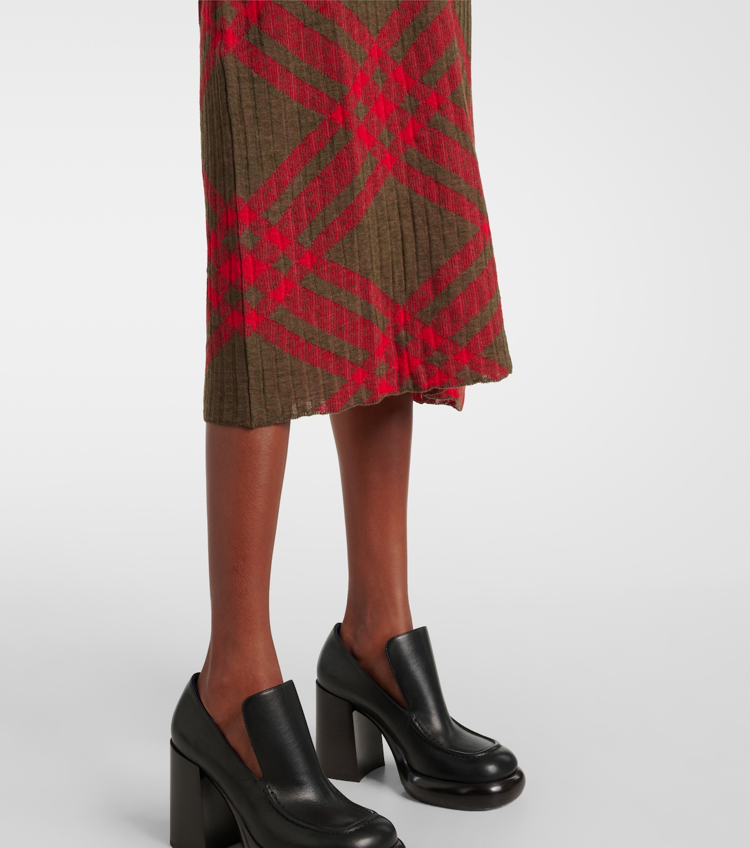 Abito midi Burberry Check in maglia | Burberry