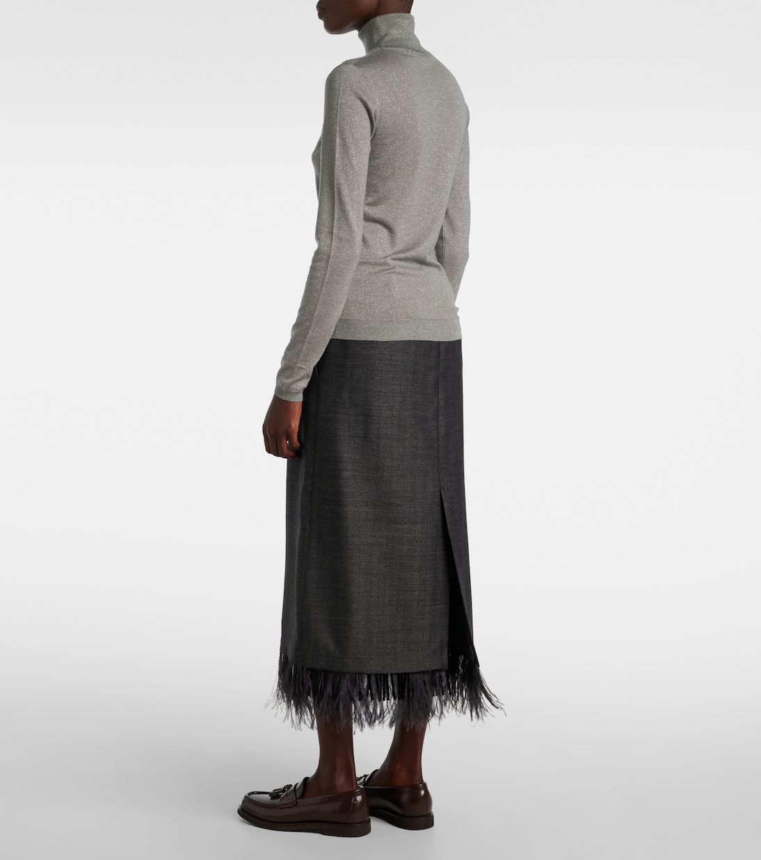 Jersey de cuello alto de cachemir y seda | Brunello Cucinelli