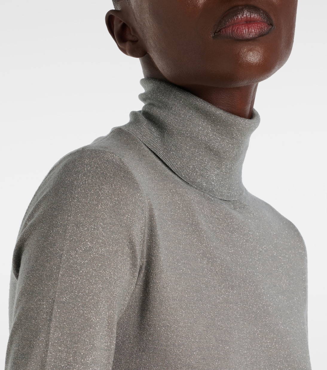 Jersey de cuello alto de cachemir y seda | Brunello Cucinelli