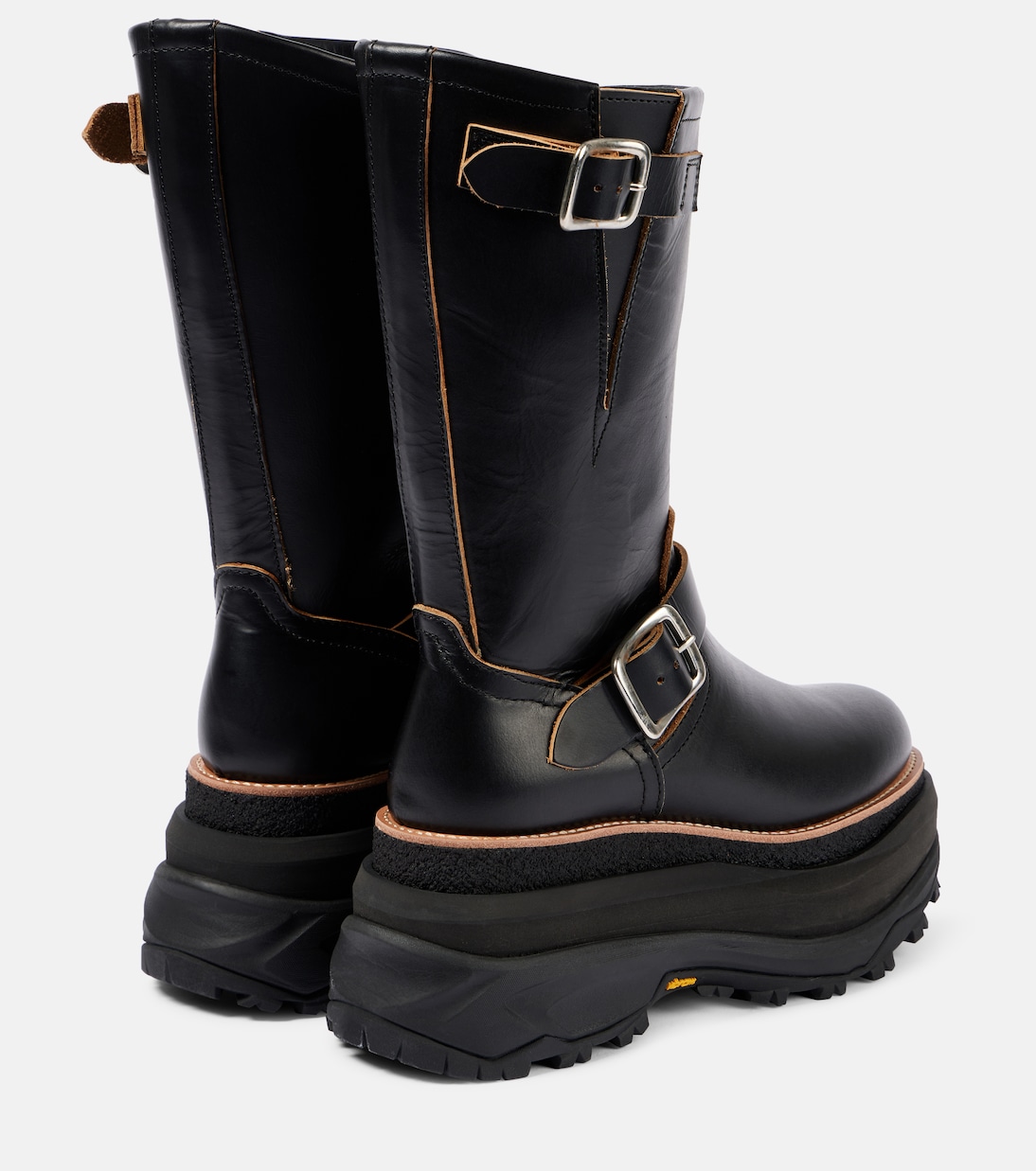 Plateau-Bikerstiefel aus Leder | Sacai