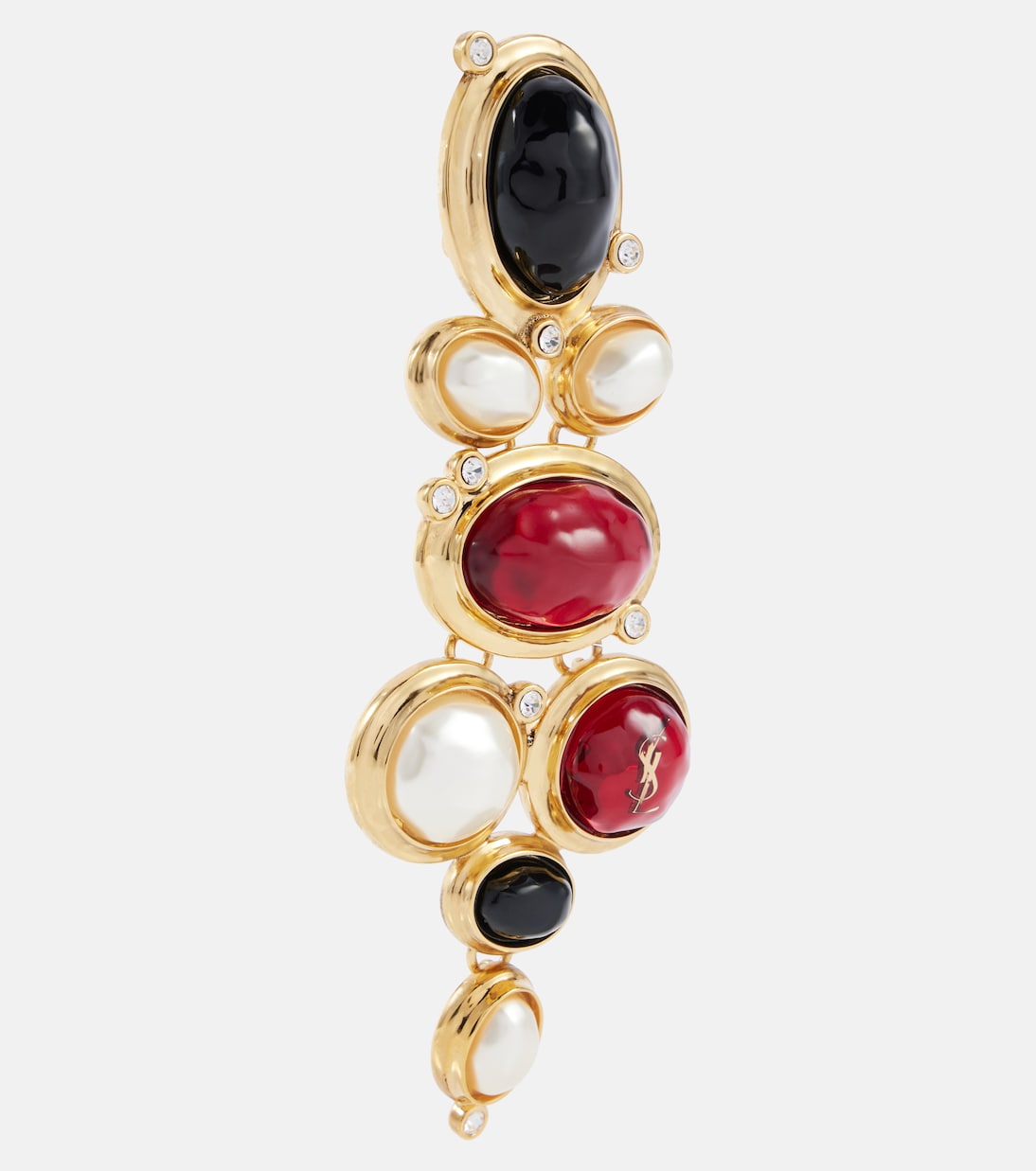 Cassandre embellished clip-on earrings | Saint Laurent
