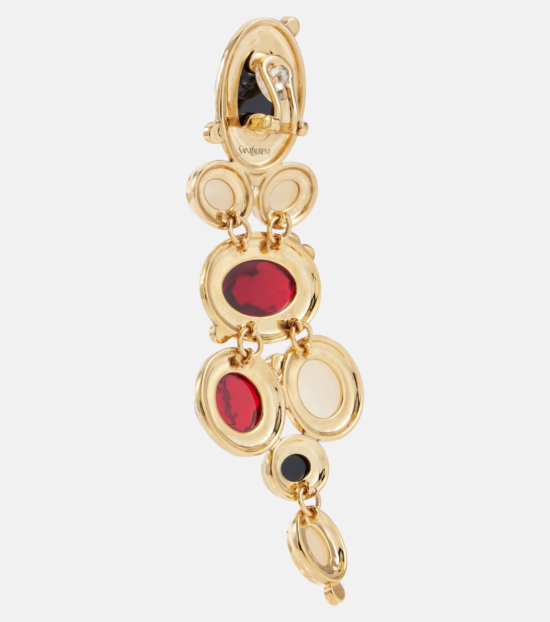 Cassandre embellished clip-on earrings | Saint Laurent