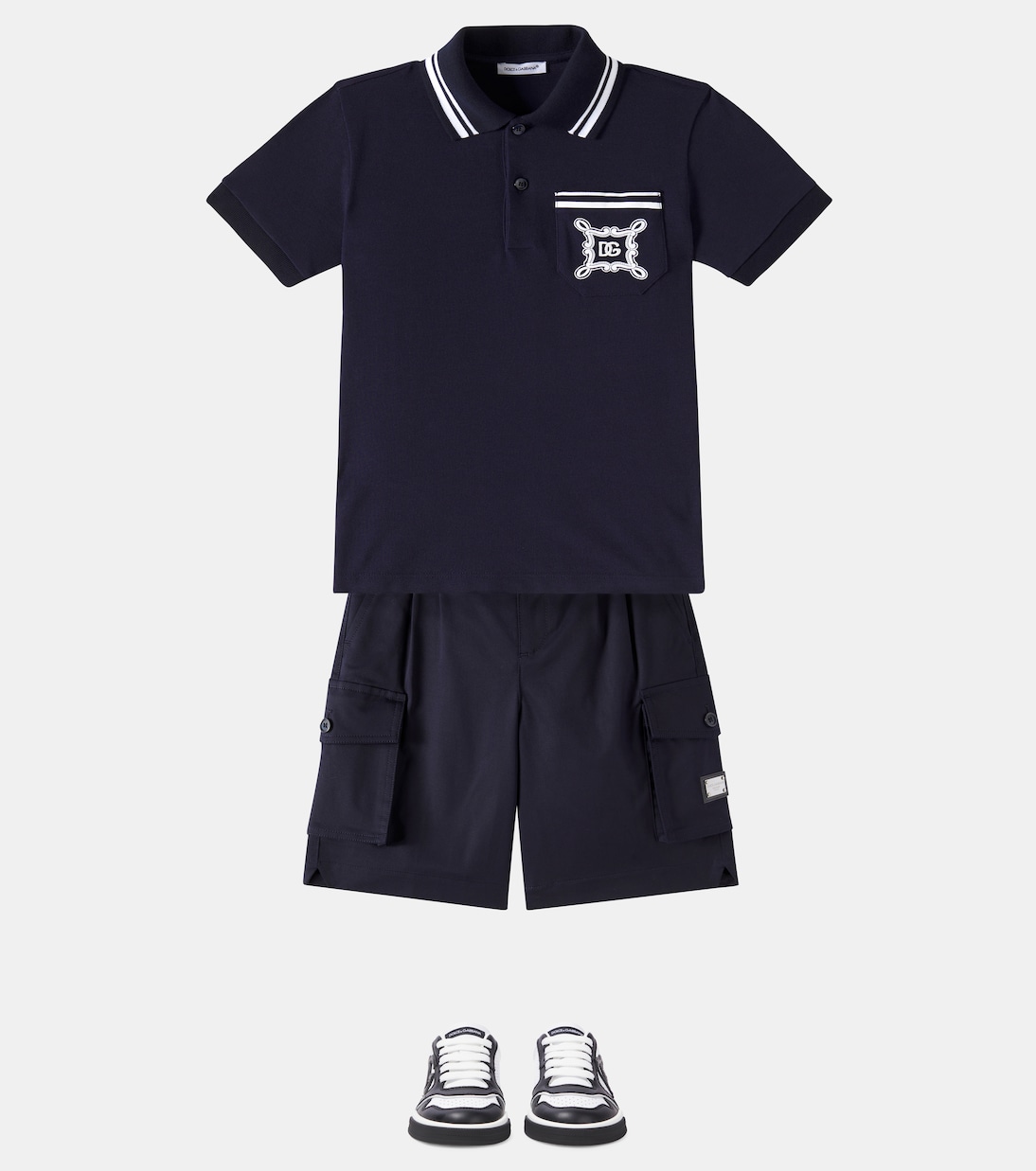 Polo Bandana en piqué de algodón | Dolce&Gabbana Kids