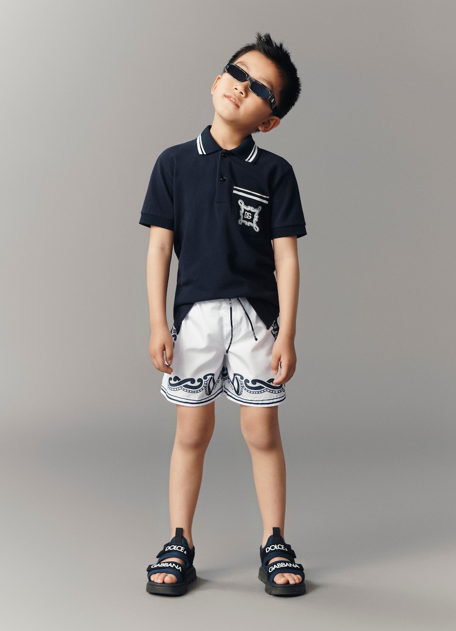 Polo Bandana en piqué de algodón | Dolce&Gabbana Kids