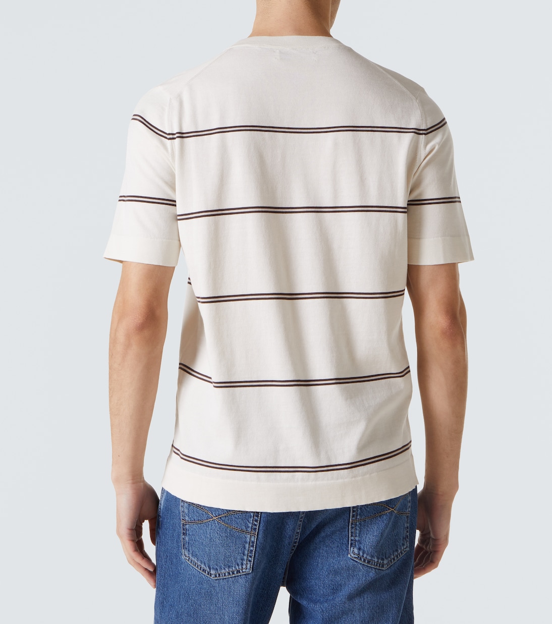 Camiseta de algodón a rayas | Brunello Cucinelli