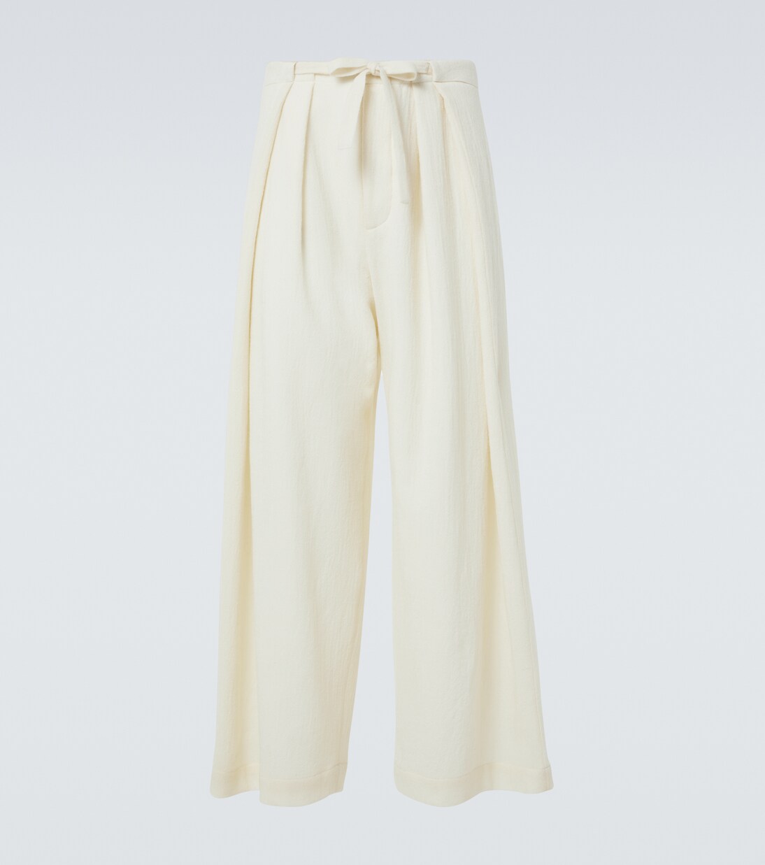 Deep Fold wool wide-leg pants | King & Tuckfield