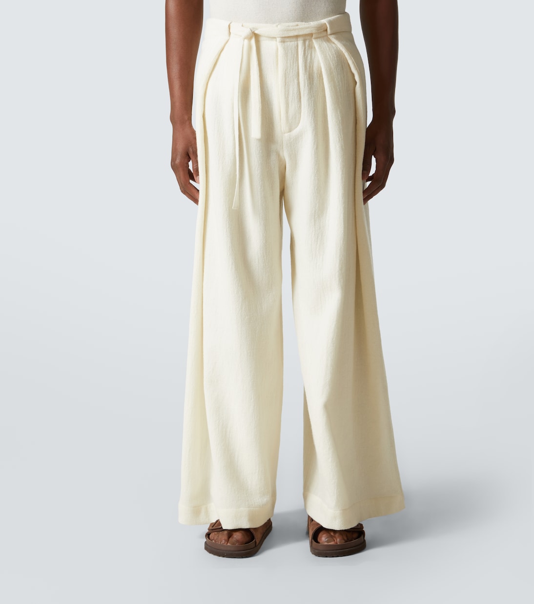 Deep Fold wool wide-leg pants | King & Tuckfield