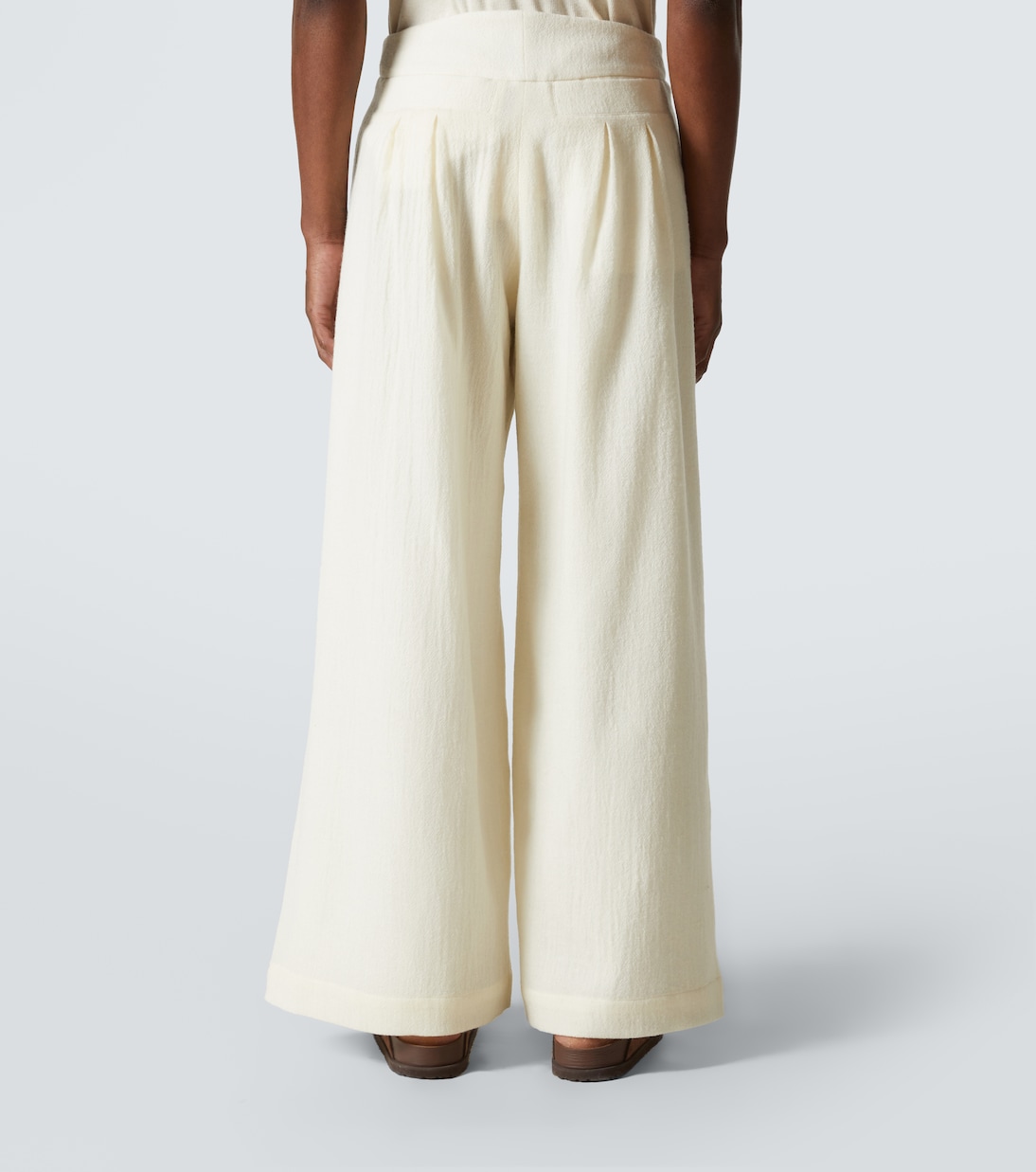Deep Fold wool wide-leg pants | King & Tuckfield