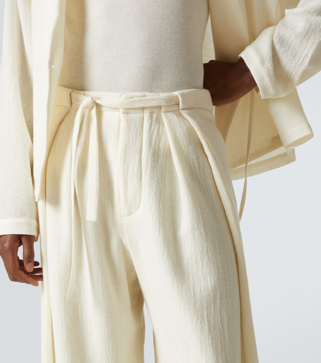 Deep Fold wool wide-leg pants | King & Tuckfield