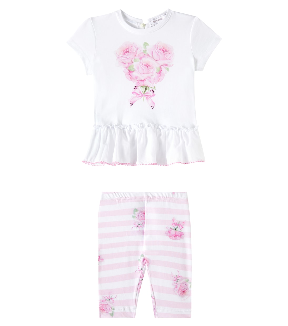 Bébé – Ensemble top et legging en coton à fleurs | Monnalisa