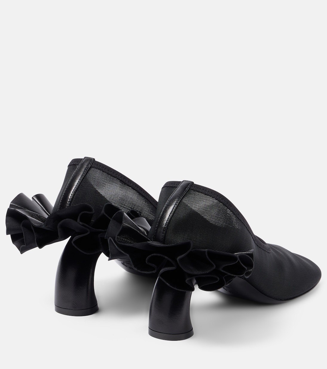 Scarpe con mesh plissettato e dettagli in pelle firmate Dries Van Noten