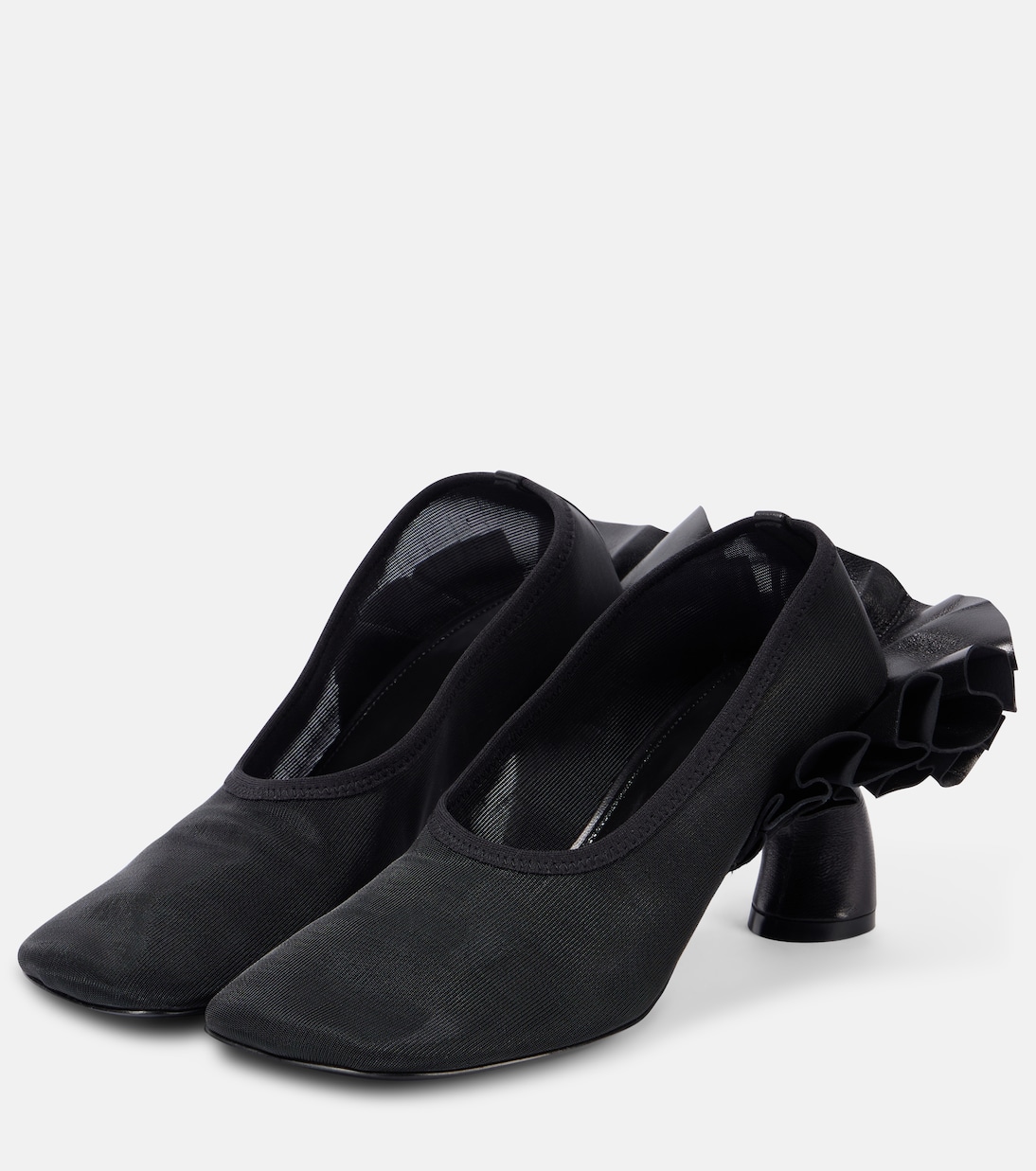 Scarpe con mesh plissettato e dettagli in pelle firmate Dries Van Noten