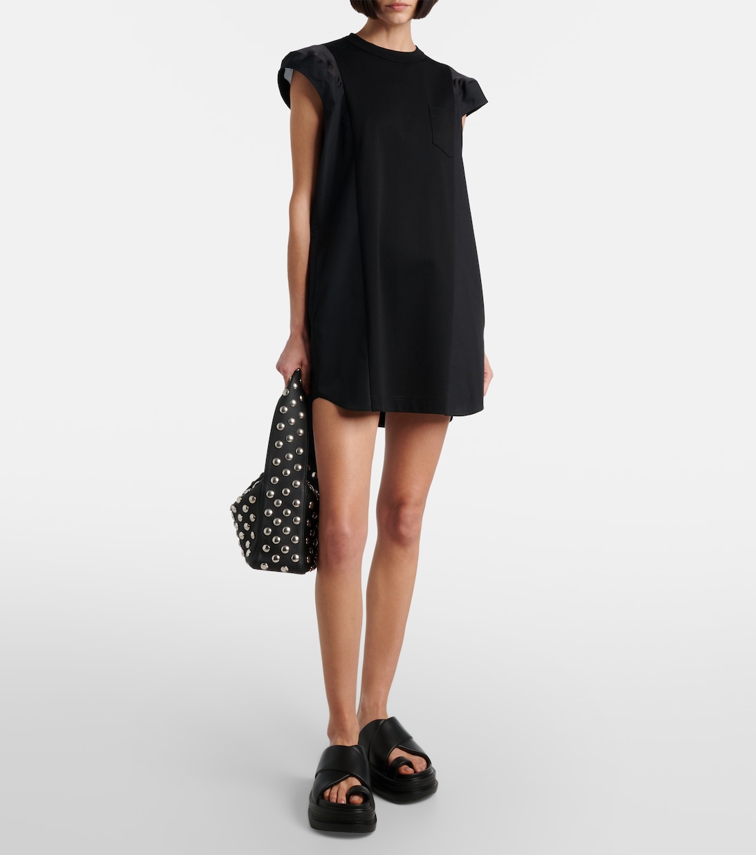 Minikleid aus Jersey und Popeline | Sacai